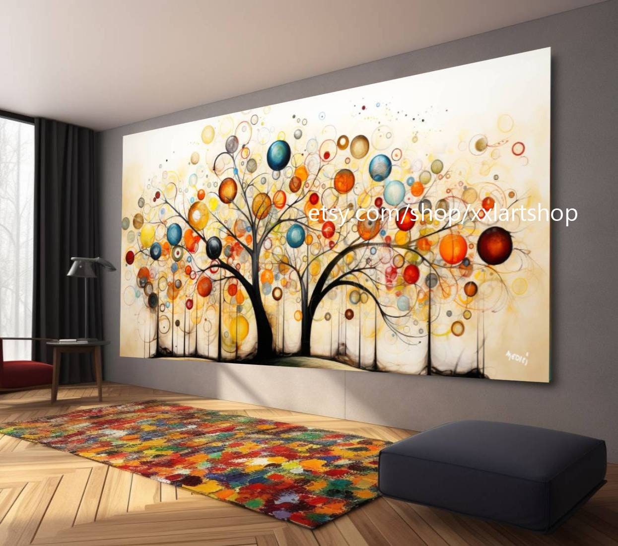 Baum von Vera Medici im Stil von Gustav Klimt – Wandbild auf Leinwand, modernes Bild für Wohnzimmer und Büro, auf Keilrahmen gespannt oder gerollt #tr523f
