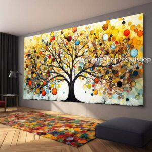 Baum von Vera Medici, im Stil von Gustav Klimt, Wandbild auf Leinwand, modernes Bild für Wohnzimmer und Büro, auf Keilrahmen gespannt oder gerollt #tr525a
