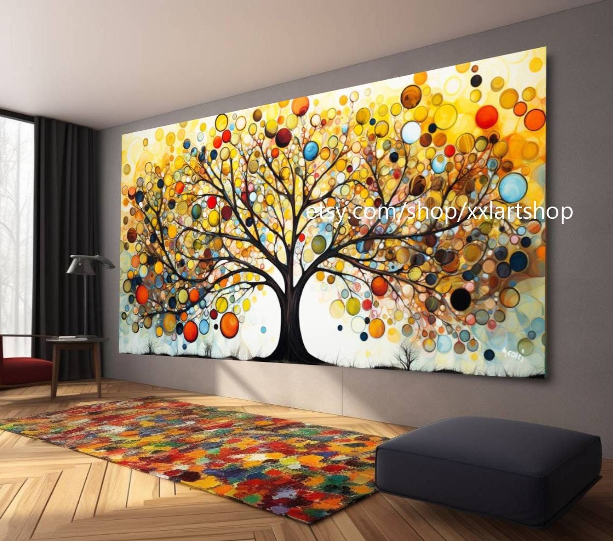 Baum von Vera Medici, im Stil von Gustav Klimt, Wandbild auf Leinwand, modernes Bild für Wohnzimmer und Büro, auf Keilrahmen gespannt oder gerollt #tr525a