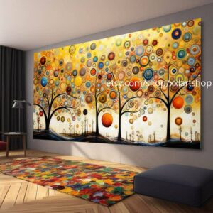 Baum von Vera Medici, im Stil von Gustav Klimt, Wandbild auf Leinwand, modernes Bild für Wohnzimmer und Büro, auf Keilrahmen gespannt oder gerollt #tr528