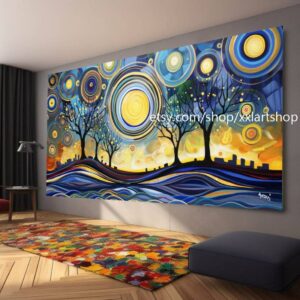 Baum von Vera Medici, im Stil von Gustav Klimt, Wandbild auf Leinwand, modernes Bild für Wohnzimmer und Büro, auf Keilrahmen gespannt oder gerollt #tr57