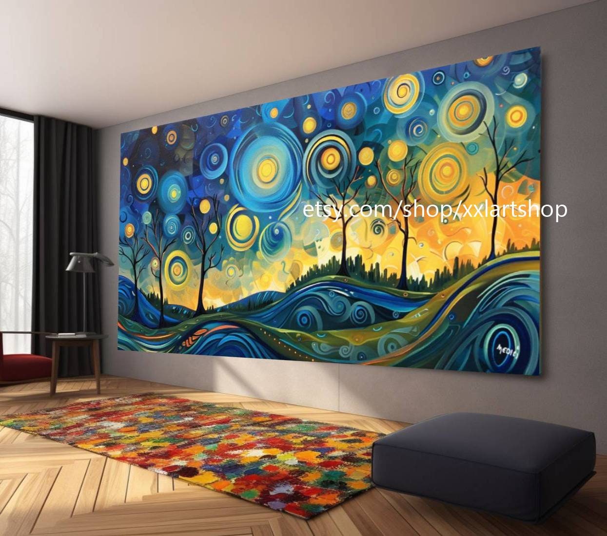 Lebensbaum im Stil von Gustav Klimt – Wandbild auf Leinwand, modernes Bild für Wohnzimmer und Büro, auf Keilrahmen gespannt oder gerollt #tr54