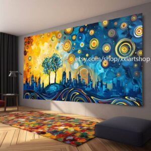 Baum von Vera Medici, im Stil von Gustav Klimt, Wandbild auf Leinwand, modernes Bild für Wohnzimmer und Büro, auf Keilrahmen gespannt oder gerollt #tr511f