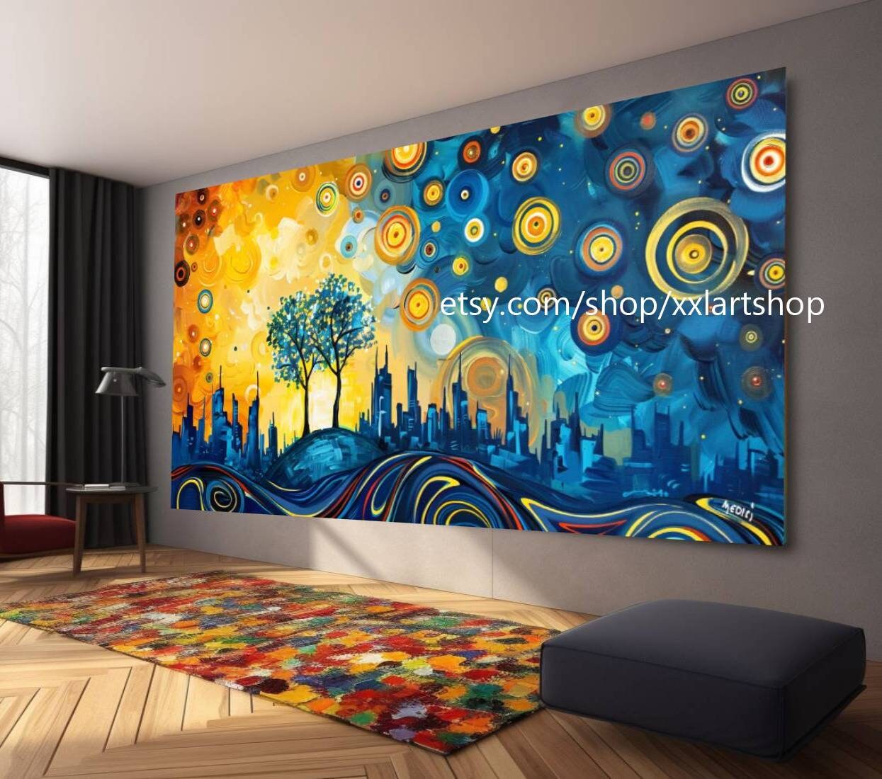 Baum von Vera Medici, im Stil von Gustav Klimt, Wandbild auf Leinwand, modernes Bild für Wohnzimmer und Büro, auf Keilrahmen gespannt oder gerollt #tr511f