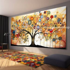 Baum von Vera Medici, Wandkunst im Stil von Gustav Klimt, Leinwanddruck, modernes Bild für Wohnzimmer und Büro, auf Keilrahmen gespannt oder gerollt #tr515