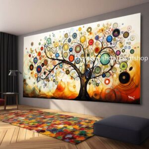 Baum von Vera Medici, im Stil von Gustav Klimt, Wandbild auf Leinwand, modernes Bild für Wohnzimmer und Büro, auf Keilrahmen gespannt oder gerollt #tr519a