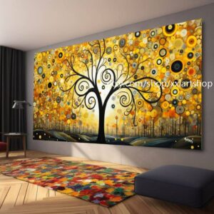 Baum von Vera Medici, Wandkunst im Stil von Gustav Klimt, Leinwanddruck, modernes Bild für Wohnzimmer und Büro, auf Keilrahmen gespannt oder gerollt #tr564