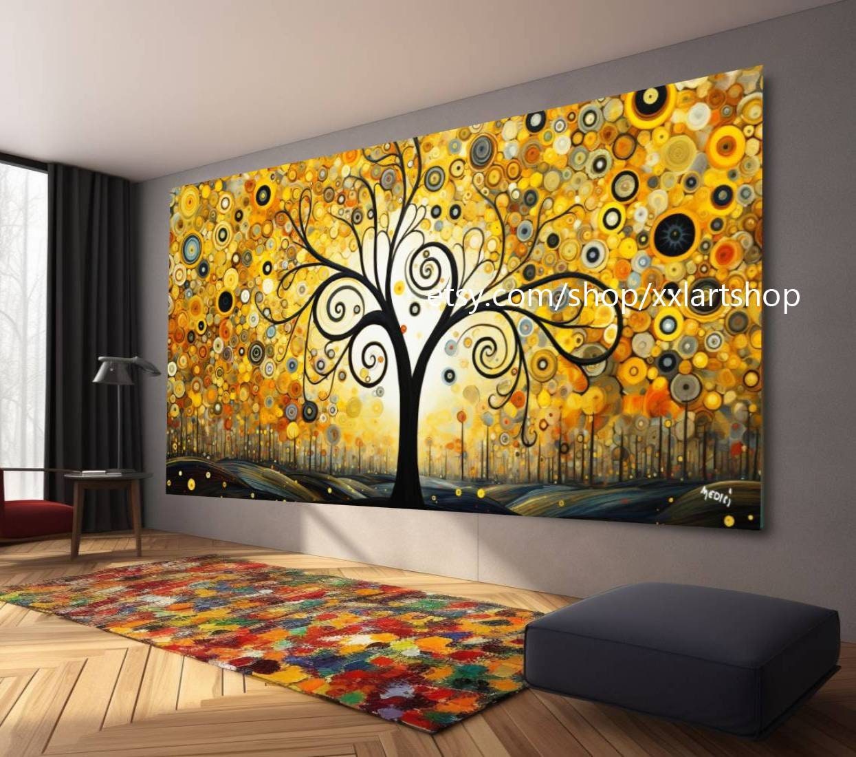 Baum von Vera Medici, Wandkunst im Stil von Gustav Klimt, Leinwanddruck, modernes Bild für Wohnzimmer und Büro, auf Keilrahmen gespannt oder gerollt #tr564