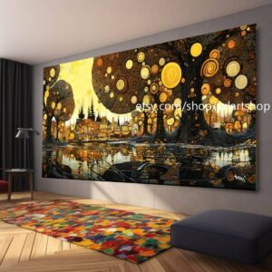 Baum von Vera Medici, Wandkunst im Stil von Gustav Klimt, Leinwanddruck, modernes Bild für Wohnzimmer und Büro, auf Keilrahmen gespannt oder gerollt #tr565