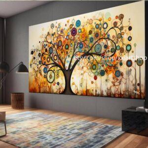 Lebensbaum von Vera Medici – Wandbild auf Leinwand, moderner Kunstdruck für Wohnzimmer und Büro, auf Keilrahmen gespannt oder gerollt #tr530