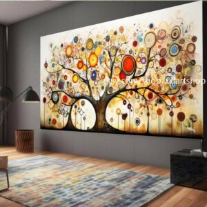 Lebensbaum von Vera Medici – Wandbild auf Leinwand, moderner Kunstdruck für Wohnzimmer und Büro, auf Keilrahmen gespannt oder gerollt #tr544