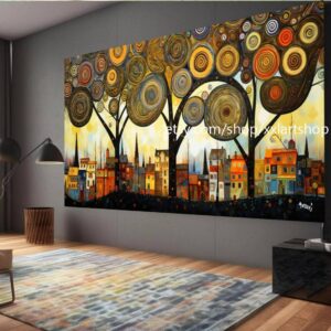 Lebensbaum von Vera Medici – Wandbild auf Leinwand, moderner Kunstdruck für Wohnzimmer und Büro, auf Keilrahmen gespannt oder gerollt #tr590