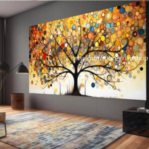Lebensbaum von Vera Medici – Wandbild auf Leinwand, moderner Kunstdruck für Wohnzimmer und Büro, auf Keilrahmen gespannt oder gerollt #tr540