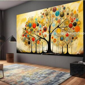 Lebensbaum-Leinwanddruck: Moderne Wanddekoration für Wohnzimmer und Büro
