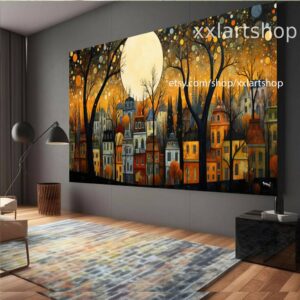 Lebensbaum im Stil von Gustav Klimt – Wandbild auf Leinwand, großes Wandbild, modernes Bild für Wohnzimmer und Büro, auf Keilrahmen gespannt oder gerollt #t113a