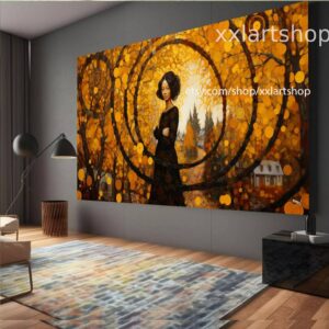 Wandbild im Stil von Gustav Klimt, Leinwanddruck, modernes Bild für Wohnzimmer und Büro, auf Keilrahmen gespannt oder gerollt #t114
