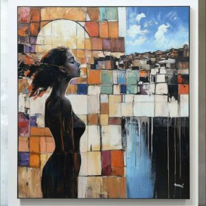 Frauengesicht-Kunst auf Leinwand, Pop-Art, modernes Bild für Wohnzimmer, Büro, XXL-Kunst M2178