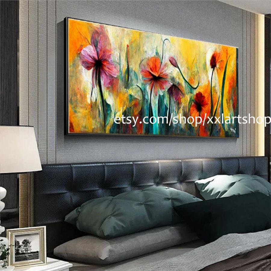 Blumenwandbild, Leinwanddruck, modernes Bild für Wohnzimmer und Büro, auf Keilrahmen gespannt oder gerollt l113