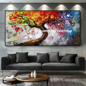 Lebensbaum von Vera Medici, Wandbild auf Leinwand, modernes Bild für Wohnzimmer und Büro, auf Keilrahmen gespannt oder gerollt #M2-105