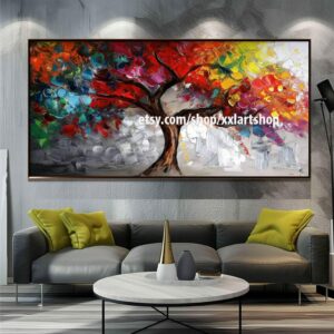 Lebensbaum von Vera Medici, Wandbild auf Leinwand, modernes Bild für Wohnzimmer und Büro, auf Keilrahmen gespannt oder gerollt #M2-106
