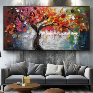 Lebensbaum von Vera Medici, Leinwandbild, modernes Wandbild für Wohnzimmer und Büro, auf Keilrahmen gespannt oder gerollt #M2-112p