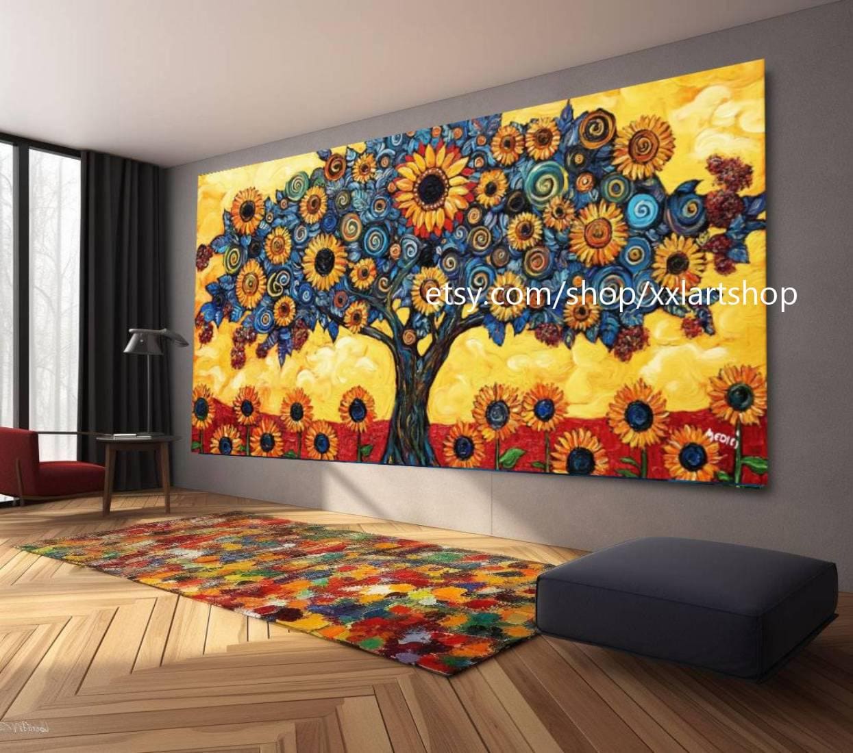 Kunst für Innenarchitekten, Firmenkunst für Büros, Kunst für die Wohndekoration, Landschaftsgemälde, Blumengemälde – Kunst direkt vom Künstler M335