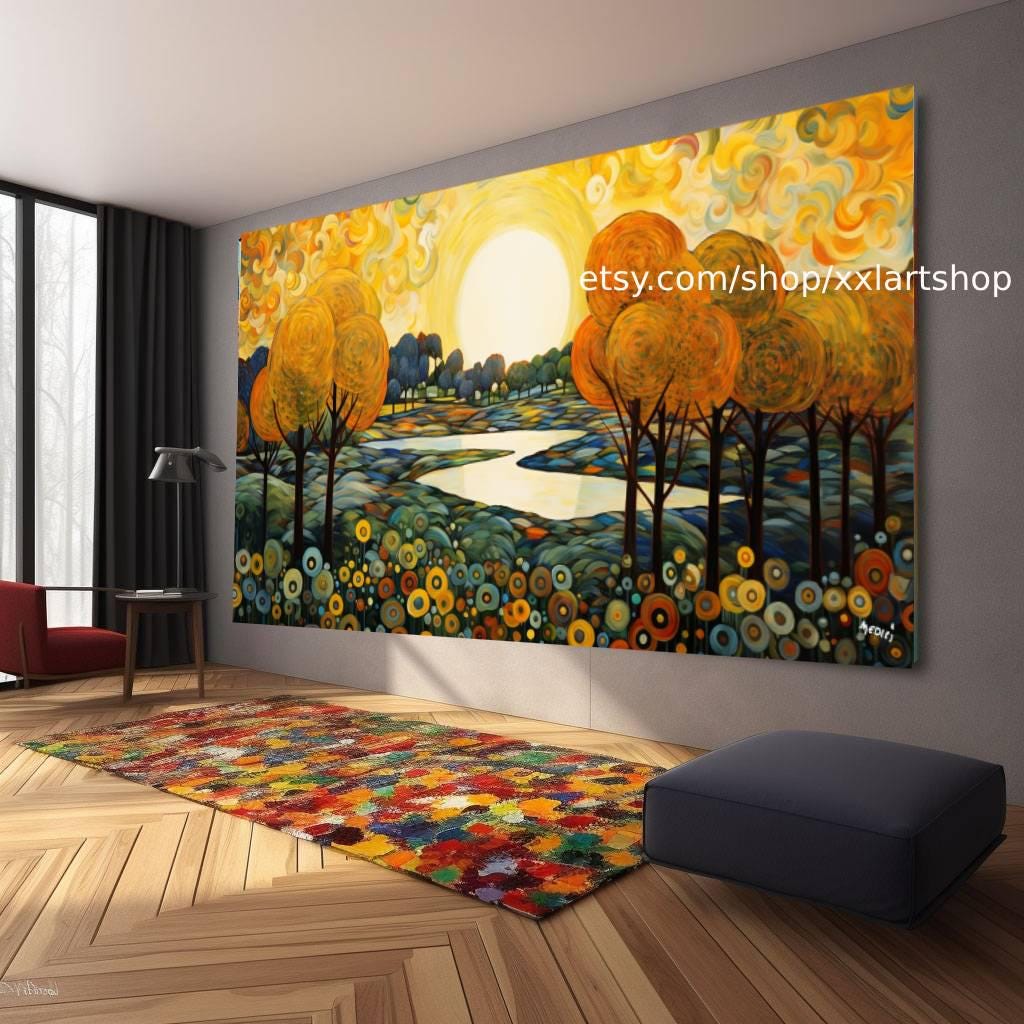 Landschaftsbild auf Leinwand, modernes Wandbild für Wohnzimmer und Büro, auf Keilrahmen gespannt oder gerollt #t432n