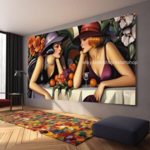 Ladies by Vera Medici Großes Wandbild auf Leinwand XXL Modernes Wandbild für Wohnzimmer und Büro, auf Keilrahmen gespannt oder gerollt #F1013