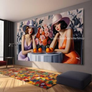 Ladies by Vera Medici Großes Wandbild auf Leinwand XXL Modernes Wandbild Wohnzimmer Büro auf Keilrahmen gespannt oder gerollt #F1015