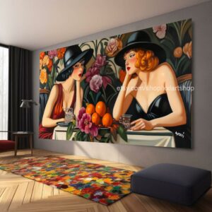 Ladies by Vera Medici Großes Wandbild auf Leinwand XXL Modernes Wandbild Wohnzimmer Büro Auf Keilrahmen gespannt oder gerollt #F10113