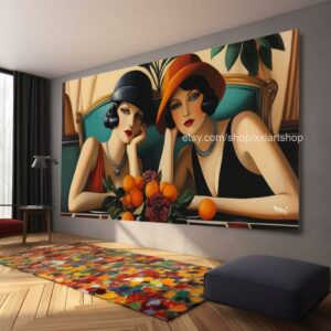 Ladies by Vera Medici Großes Wandbild auf Leinwand XXL Modernes Wandbild Wohnzimmer Büro Auf Keilrahmen gespannt oder gerollt #F10118