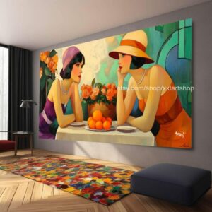 Ladies by Vera Medici Großes Wandbild auf Leinwand XXL Wandbild Modernes Bild Wohnzimmer Büro auf Rahmen gespannt oder gerollt #F10120