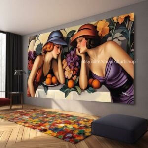 Ladies by Vera Medici Großes Wandbild auf Leinwand XXL Modernes Wandbild Wohnzimmer Büro Auf Keilrahmen gespannt oder gerollt #F10121