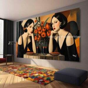 Ladies by Vera Medici Großes Wandbild auf Leinwand XXL Modernes Wandbild Wohnzimmer Büro Auf Keilrahmen gespannt oder gerollt #F10126
