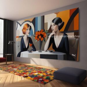 Ladies by Vera Medici Großes Wandbild auf Leinwand XXL Wandbild Modernes Bild Wohnzimmer Büro auf Rahmen gespannt oder gerollt #F10127