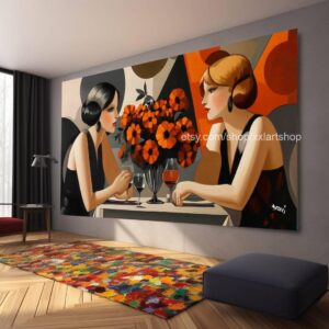 Ladies by Vera Medici Großes Wandbild auf Leinwand XXL Wandbild Modernes Bild Wohnzimmer Büro auf Keilrahmen gespannt oder gerollt #F10128