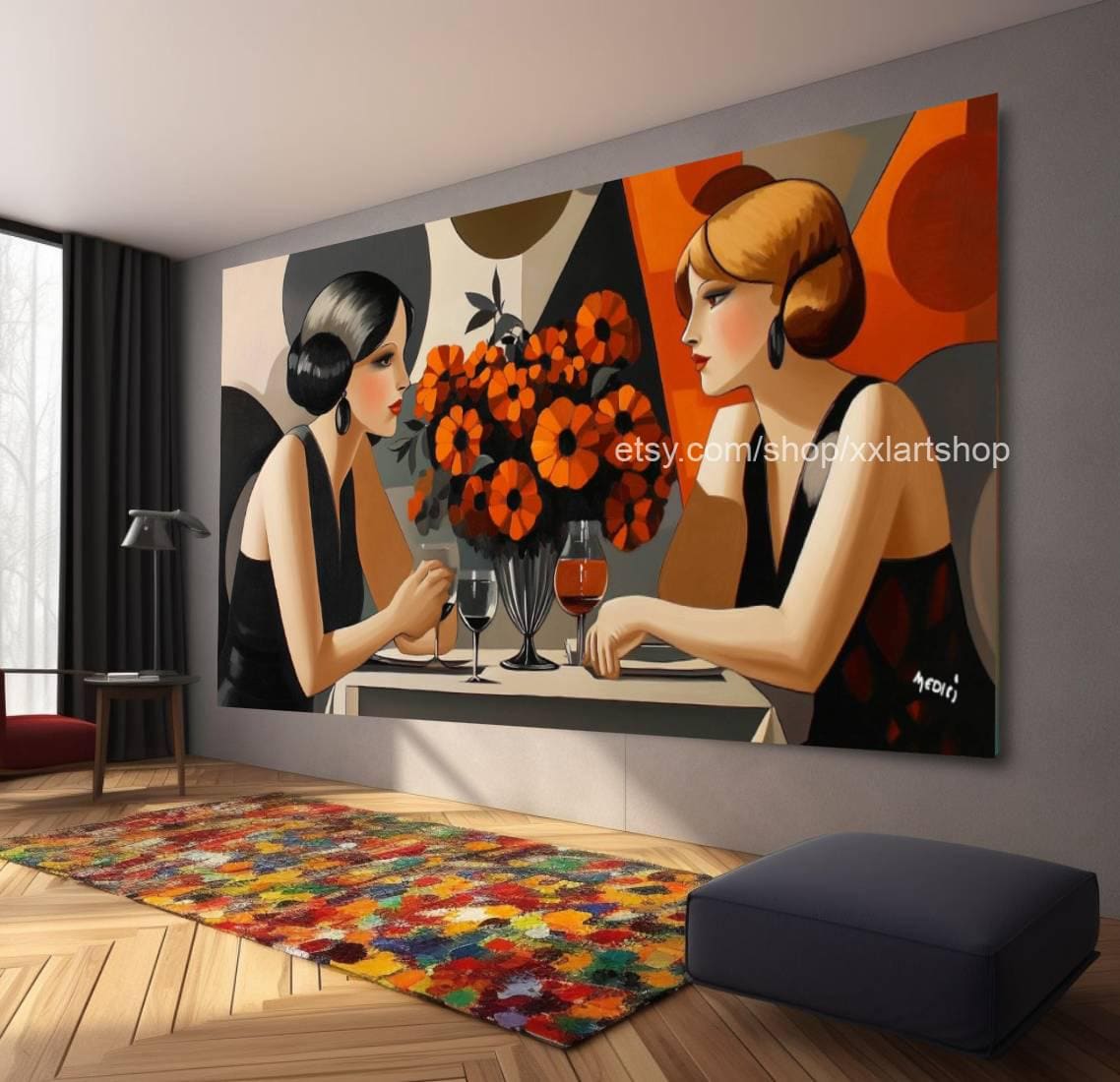 Ladies by Vera Medici Großes Wandbild auf Leinwand XXL Wandbild Modernes Bild Wohnzimmer Büro auf Keilrahmen gespannt oder gerollt #F10128