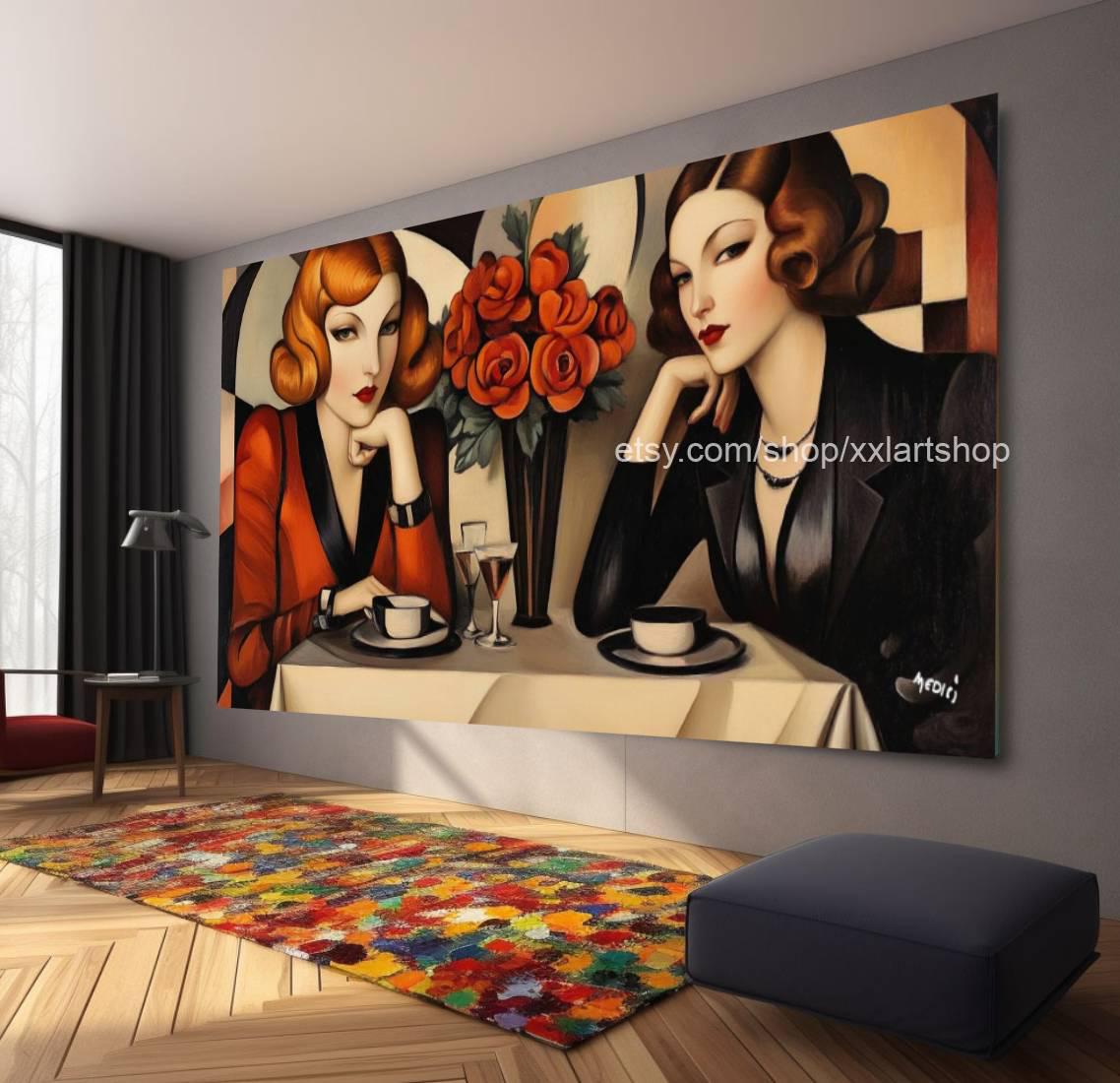 Ladies by Vera Medici Großes Wandbild auf Leinwand XXL Modernes Wandbild Wohnzimmer Büro auf Keilrahmen gespannt oder gerollt #F10132