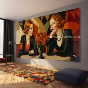 Ladies by Vera Medici Großes Wandbild auf Leinwand XXL Modernes Wandbild Wohnzimmer Büro auf Keilrahmen gespannt oder gerollt #F10133