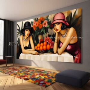 Ladies von Vera Medici Großes Wandbild auf Leinwand Modernes Bild für Wohnzimmer und Büro, auf Keilrahmen gespannt oder gerollt #F1012