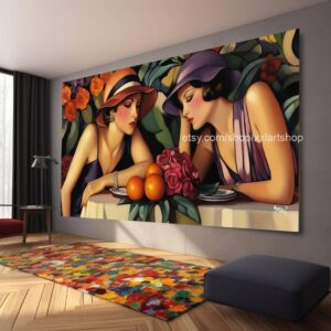 Ladies by Vera Medici Großes Wandbild auf Leinwand XXL Modernes Wandbild Wohnzimmer Büro auf Keilrahmen gespannt oder gerollt #F1017