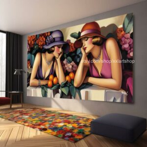 Ladies by Vera Medici Großes Wandbild auf Leinwand XXL Modernes Wandbild Wohnzimmer Büro auf Keilrahmen gespannt oder gerollt #F10112