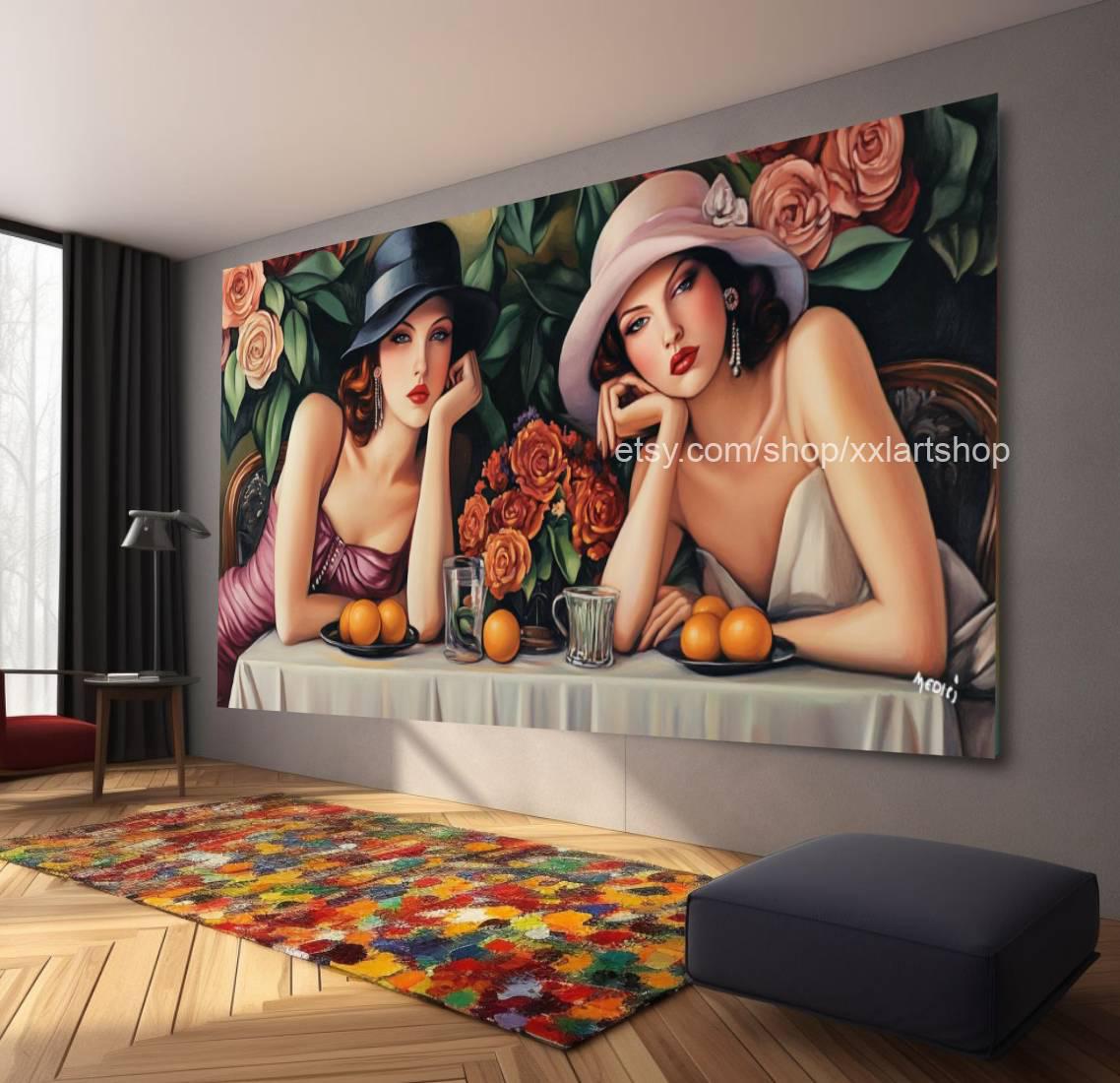 Ladies by Vera Medici Großes Wandbild auf Leinwand XXL Modernes Wandbild Wohnzimmer Büro auf Keilrahmen gespannt oder gerollt #F10117