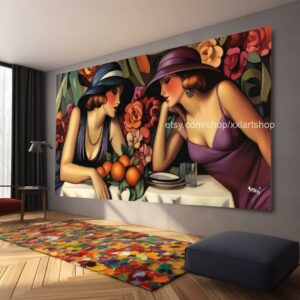 Ladies von Vera Medici Großes Wandbild auf Leinwand XXL Modernes Wandbild Wohnzimmer Büro Auf Keilrahmen gespannt oder gerollt #F10119