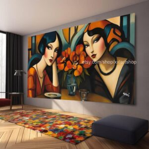 Ladies by Vera Medici Großes Wandbild auf Leinwand XXL Wandbild Modernes Bild Wohnzimmer Büro auf Rahmen gespannt oder gerollt #F101130