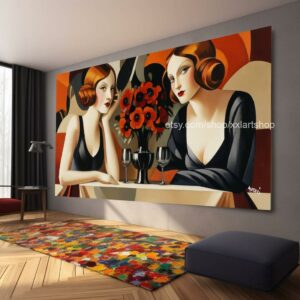 Ladies by Vera Medici Großes Wandbild auf Leinwand XXL Wandbild Modernes Bild Wohnzimmer Büro auf Keilrahmen gespannt oder gerollt #F10131