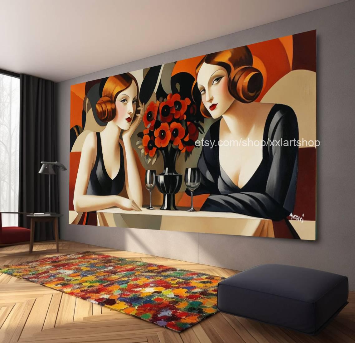 Ladies by Vera Medici Großes Wandbild auf Leinwand XXL Wandbild Modernes Bild Wohnzimmer Büro auf Keilrahmen gespannt oder gerollt #F10131