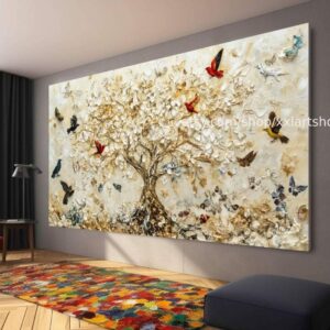 Lebensbaum im Stil von Gustav Klimt – Wandbild auf Leinwand, modernes Bild für Wohnzimmer und Büro, auf Keilrahmen gespannt oder gerollt #t71053