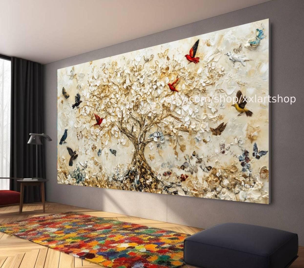 Lebensbaum im Stil von Gustav Klimt – Wandbild auf Leinwand, modernes Bild für Wohnzimmer und Büro, auf Keilrahmen gespannt oder gerollt #t71053