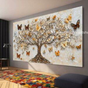 Lebensbaum im Stil von Gustav Klimt – Wandbild auf Leinwand, modernes Bild für Wohnzimmer und Büro, auf Keilrahmen gespannt oder gerollt #t71052